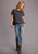 Stetson Womens Charcoal 100% Cotton Slightly Fitted S/S T-Shirt