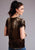 Stetson Womens Chocolate Rayon Bronze Velvet S/S T-Shirt