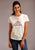 Stetson Womens White 100% Cotton USA Western Wear S/S T-Shirt