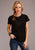 Stetson Womens Black 100% Cotton Eagle Usa S/S T-Shirt
