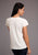 Stetson Womens Cream/White 100% Cotton Round Up S/S T-Shirt