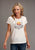 Stetson Womens Vtg White 100% Cotton Way Out West S/S Cactus T-Shirt