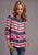 Stetson Womens Multi-Color Rayon/Nylon Serape Print BD L/S Shirt