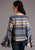 Stetson Womens Blue Rayon/Nylon Indigo Serape L/S Pullover Blouse