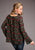 Stetson Womens Brown Rayon/Nylon Challis Blanket L/S Pullover Blouse