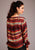 Stetson Womens Multi-Color Rayon/Nylon Serape Stripe L/S Blouse