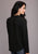 Stetson Womens Black Polyester Notch Collar L/S Blouse