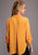 Stetson Womens Gold Polyester Open V-Collar S/S Blouse
