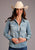 Stetson Womens Blue 100% Cotton Loose Fitting L/S Blouse