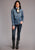 Stetson Womens Blue 100% Cotton Boyfriend Fit L/S Denim Shirt