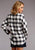 Stetson Womens White/Navy 100% Cotton Plaid L/S Shirt
