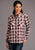 Stetson Womens Wine Rayon/Nylon Gaucho Plaid L/S Shirt