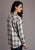 Stetson Womens Smokey Grey Polyester Ombre Plaid L/S Shirt