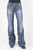 Stetson Womens Blue Cotton Blend Gold Stitch Jeans