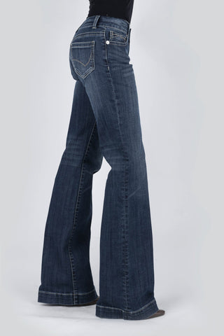 Stetson Womens Blue Cotton Blend 214 Reverse Check Deco Jeans