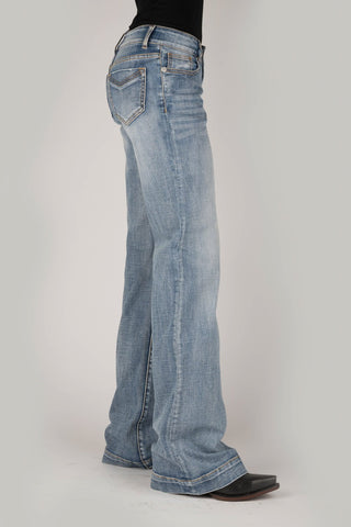 Stetson Womens Blue Cotton Blend 214 Trouser Raw Edge Jeans