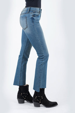 Stetson Womens Blue Cotton Blend 921 High Waist Plain Jeans