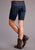 Stetson Womens Dark Wash Cotton Blend Mid-Thigh Shorts