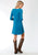 Stetson Womens Turquoise Blue Rayon Blend Jersey Knit L/S Dress