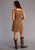 Stetson Womens Brown Poly/Spandex Faux Suede S/L Dress