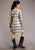 Stetson Womens Smokey Grey Rayon/Nylon Ombre Plaid L/S Dress