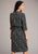 Stetson Womens Black Rayon/Nylon Southwestern Ditzy L/S Dress