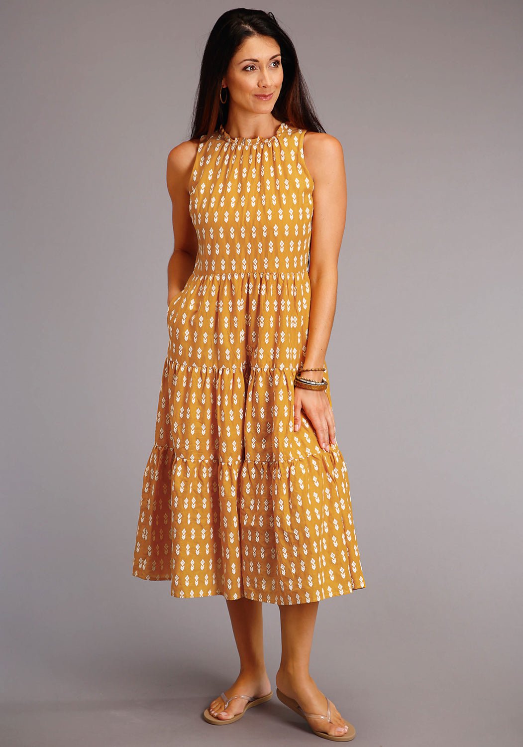 Stetson Womens Yellow 100% Cotton Aztec Schiffli S/L Dress The Western Company Stetson Womens Yellow 100% Cotton Aztec Schiffli S/L Dress The Western Company