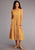 Stetson Womens Yellow 100% Cotton Aztec Schiffli S/L Dress