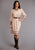 Stetson Womens Cream Rayon/Nylon Gaucho Border 3/4 Sleeve Dress