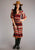 Stetson Womens Multi-Color Rayon/Nylon Serape Print S/S Herringbone Dress