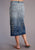 Stetson Womens Blue Cotton Blend 5 Pocket Midi Skirt