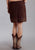 Stetson Ladies Brown Leather Nailheads Suede Lamb Skirt