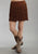 Stetson Womens Brown Mid Length Suede Leather Skirt Western Fringe Cowgirl