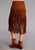 Stetson Womens Brown Leather Lamb Suede Fringe Skirt
