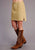 Stetson Womens Gold 100% Cotton Above the Knee Skirt