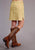 Stetson Womens Gold 100% Cotton Above the Knee Skirt