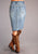Stetson Womens Blue 100% Cotton Slit Center Denim Midi Skirt