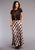 Stetson Womens Brown Rayon/Nylon Harvest Plaid Long Skirt