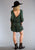 Stetson Womens Olive Rayon/Nylon Solid Twill Romper
