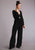 Stetson Womens Black Rayon/Nylon Wide Leg L/S Jumper