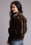 Stetson Womens Chocolate Bronze Rayon Velvet Bomber Jacket