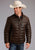 Stetson Mens Dark Brown Leather Puffy Jacket