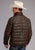 Stetson Mens Dark Brown Leather Puffy Jacket