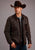 Stetson Mens Brown Leather Canvas Jean Jacket