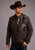 Stetson Mens Brown Leather Canvas Jean Jacket
