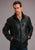 Stetson Mens Black Leather Smooth Zip Jacket