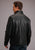 Stetson Mens Black Leather Smooth Zip Jacket