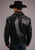 Stetson Faux Fur Mens Black Leather Smooth Jacket