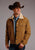 Stetson Mens Vintage Tan Leather Western Shearling Jacket
