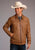 Stetson Mens Burnished Brown Leather Zipper Jacket